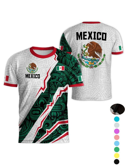 Mexico Cup 2026 Soccer Jersey Short Sleeve T-Shirt, Neutral Fit, Breathable Quick-Dry Sportswear, All Seasons Casual Wear
