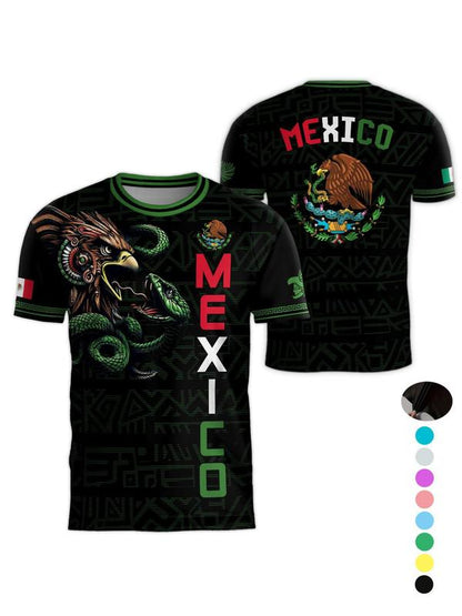 Mexico Cup 2026 Soccer Jersey Short Sleeve T-Shirt, Neutral Fit, Breathable Quick-Dry Sportswear, All Seasons Casual Wear