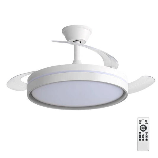 Ventilador de Techo con Luz LED y Aspas Plegables - Silencioso, Inteligente y Multifunción